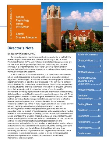 Director's Note - College of Education - University of Florida