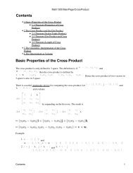 Contents Basic Properties of the Cross Product