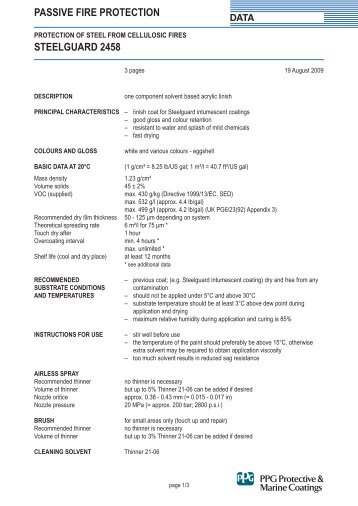 Steelguard 2458 Technical Data Sheet - Promain