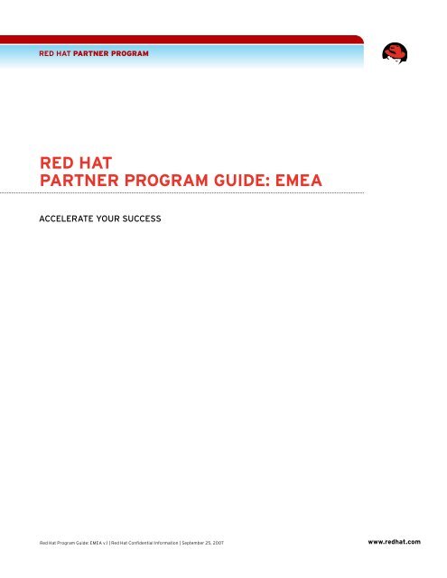 RED HAT PARTNER PROGRAM GUIDE: EMEA - Red Hat Europe