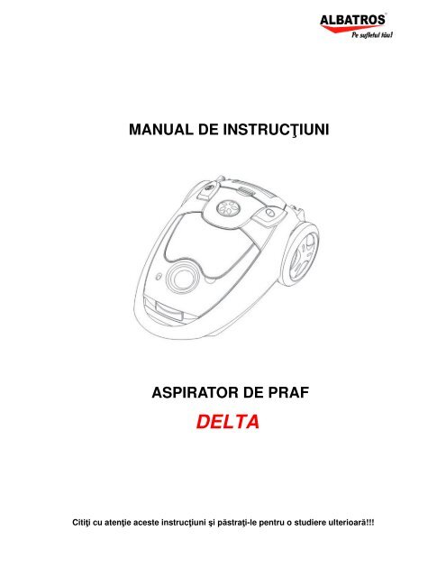 manual de instrucţiuni aspirator de praf delta - Dedeman