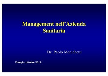 Management nell'azienda sanitaria