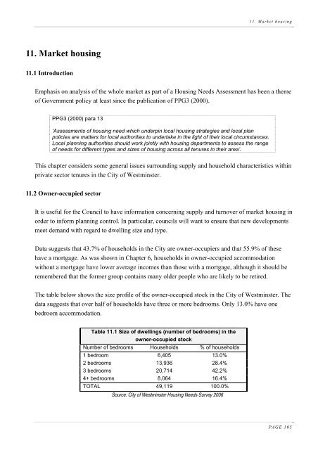 Housing Needs Assessment 2006 - Westminster City Council