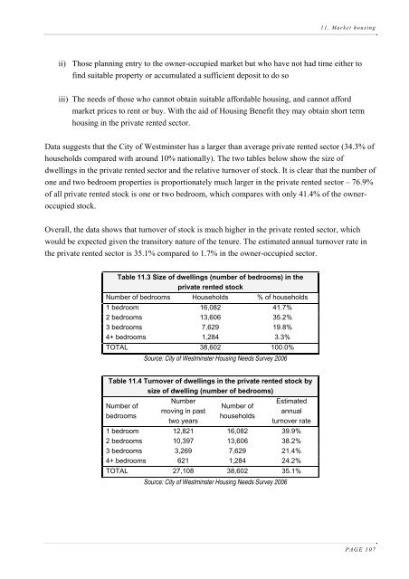 Housing Needs Assessment 2006 - Westminster City Council