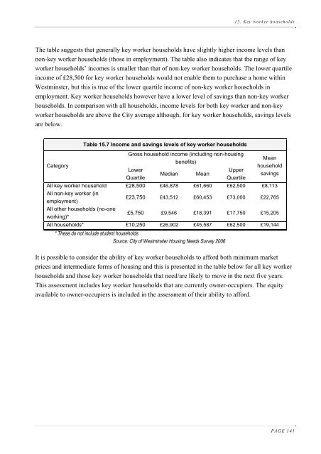 Housing Needs Assessment 2006 - Westminster City Council