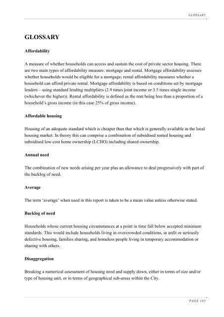 Housing Needs Assessment 2006 - Westminster City Council