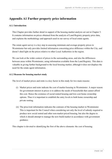 Housing Needs Assessment 2006 - Westminster City Council