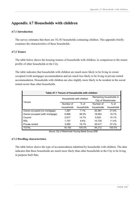 Housing Needs Assessment 2006 - Westminster City Council