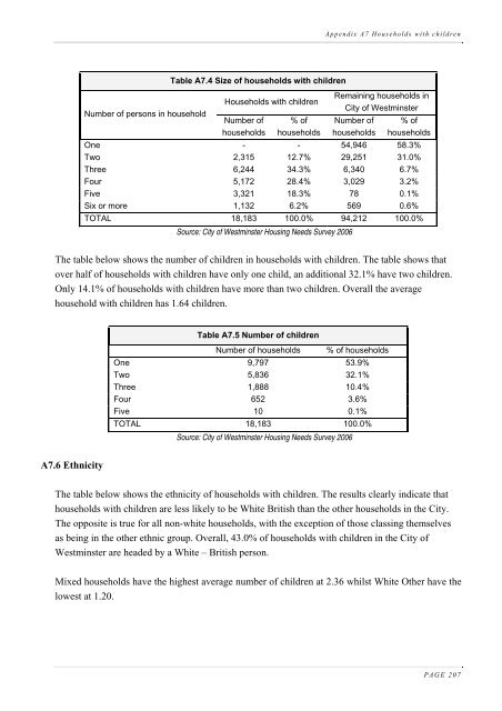 Housing Needs Assessment 2006 - Westminster City Council