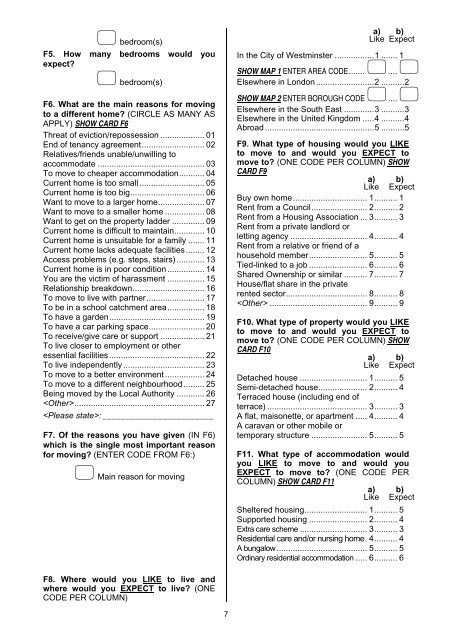 Housing Needs Assessment 2006 - Westminster City Council