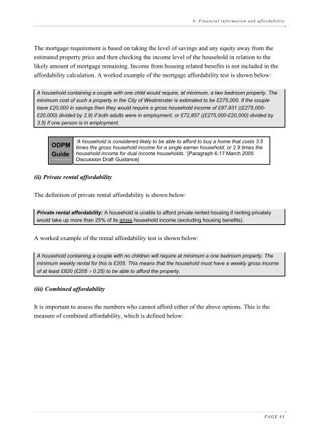 Housing Needs Assessment 2006 - Westminster City Council