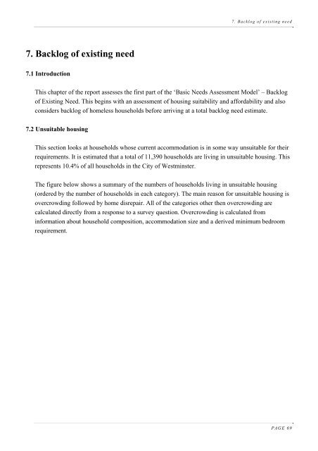 Housing Needs Assessment 2006 - Westminster City Council