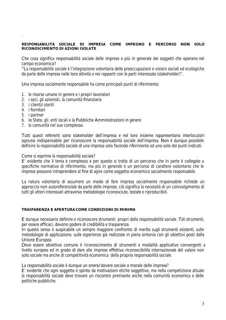 Manifesto per la responsabilitÃ  sociale - Impronta Etica