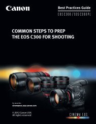 COMMON STEPS TO PREP THE EOS C300 FOR SHOOTING