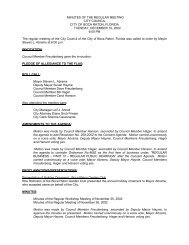 MINUTES OF THE REGULAR MEETING CITY COUNCIL CITY OF ...