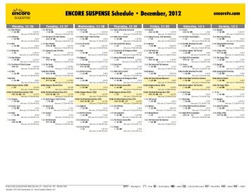 ENCORE SUSPENSE Schedule - December, 2012 - Starz