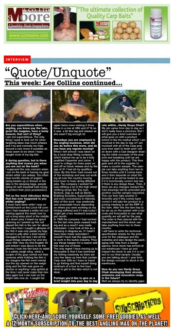 Lee Collings Interview Continued - Carpology ... - Chub Fishing