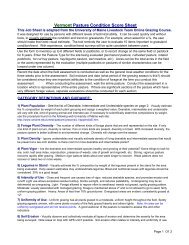 Vermont Pasture Condition Score Sheet - Field Office Technical Guide