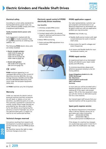 Electric Grinders and Flexible Shaft Drives - Rerom