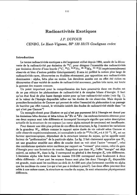 Les noyaux en 1993 : une nouvelle faÃ§on d'exister - Cenbg - IN2P3