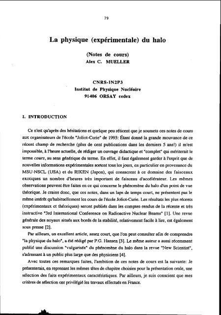 Les noyaux en 1993 : une nouvelle faÃ§on d'exister - Cenbg - IN2P3