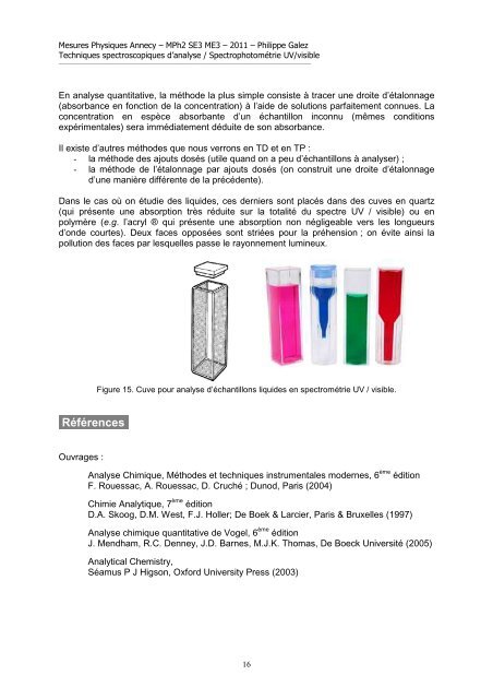 SPECTROMÉTRIE UV / VISIBLE 1- Introduction- - IUT Annecy