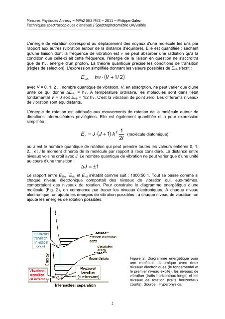 SPECTROMÉTRIE UV / VISIBLE 1- Introduction- - IUT Annecy