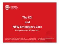 The ECI and NSW Emergency Care - Emergency Care Institute