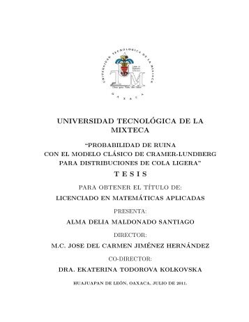 probabilidad de ruina con el modelo clasico de cramer-lundberg ...