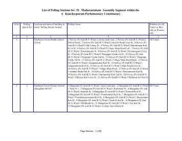 List of Polling Stations for 35 Madurantakam ... - Elections.tn.gov.in