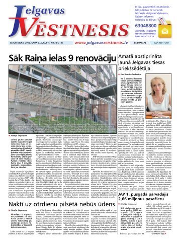 SÄk RaiÅa ielas 9 renovÄciju - Jelgavas VÄstnesis