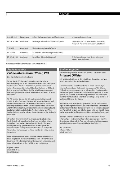 ARMEE Aktuell 2/2005 - Führungsunterstützungsbrigade 41 / SKS