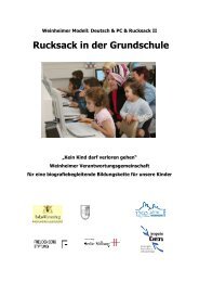 Rucksack in der Grundschule