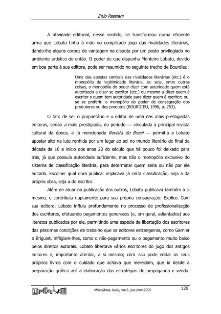 monteiro lobato, mercado editorial e campo literÃ¡rio ... - UNESP-Assis