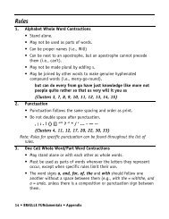 Braille Rules Appendix from Braille FUNdamentals