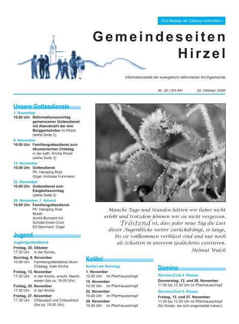 Gemeindeseiten Hirzel Unsere Gottesdienste - Gemeinde Hirzel