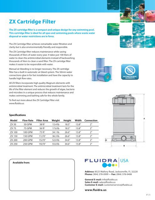 AP-212 ZX Cartridge Filter.pdf - Astral Pool USA