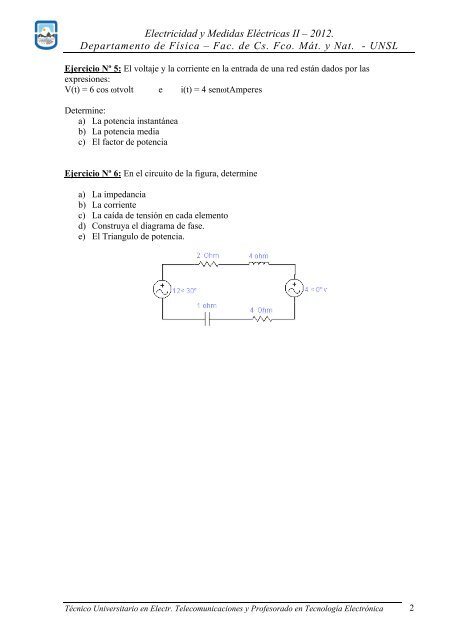 2012. Departamento de FÃ­sica â Fac. de Cs. Fco. MÃ¡t. y Nat. - UNSL