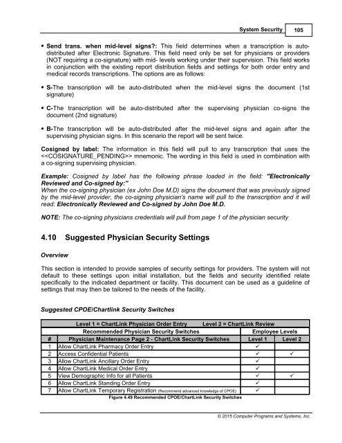 System Management User Guide - CPSI Application Documentation