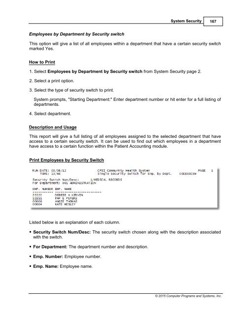 System Management User Guide - CPSI Application Documentation