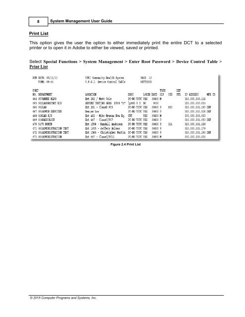 System Management User Guide - CPSI Application Documentation