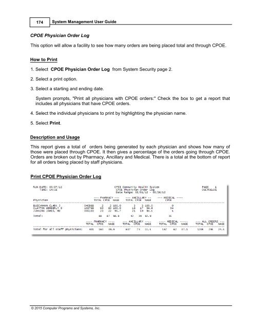 System Management User Guide - CPSI Application Documentation