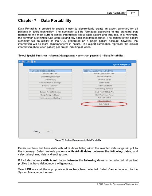 System Management User Guide - CPSI Application Documentation