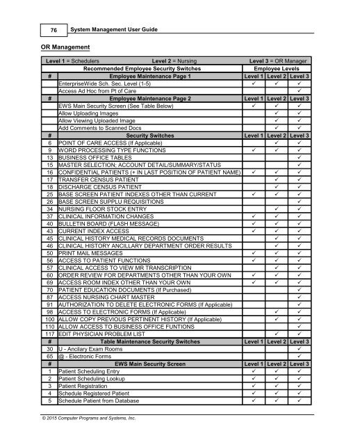 System Management User Guide - CPSI Application Documentation