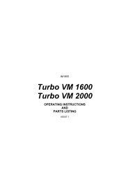 Turbo VM 1600 Turbo VM 2000 - Bomford Turner