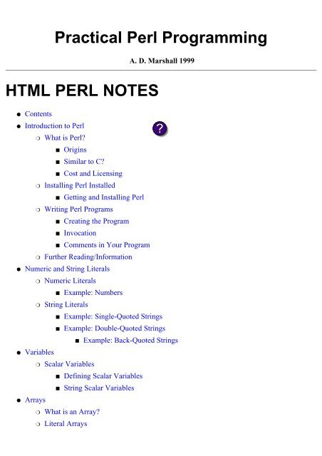 Practical Perl Programming