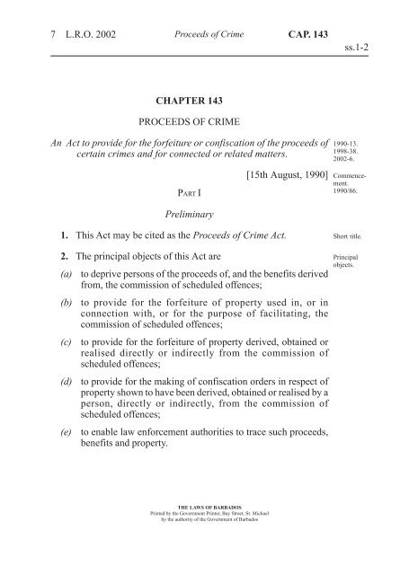 Proceeds of Crime Act, 2002