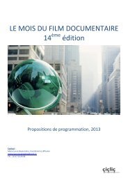 Propositions de programmation 2013 - Le Mois du Film Documentaire