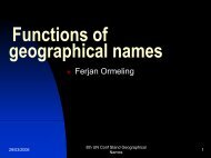 Functions of geographical names