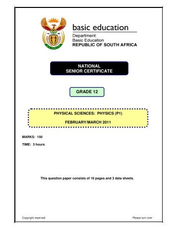 GRAAD 12 NATIONAL SENIOR CERTIFICATE ... - Maths Excellence